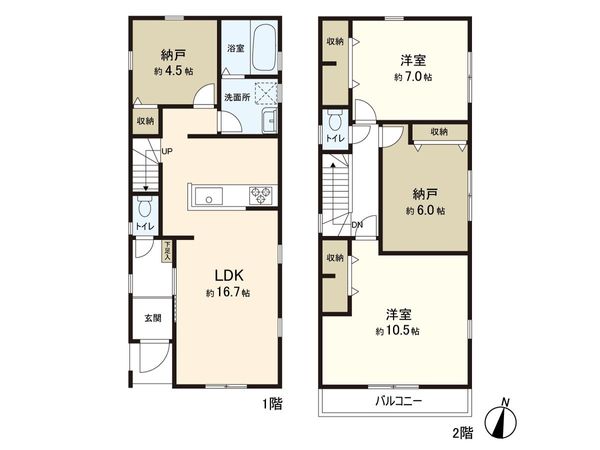 逗子市久木8丁目(新築戸建)1号棟 間取図(平面図) 逗子市久木8丁目(新築戸建)1号棟 間取図(平面図)