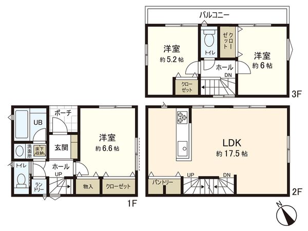 茅ヶ崎市浜竹1丁目(新築戸建)2号棟 間取図(平面図) 茅ヶ崎市浜竹1丁目(新築戸建)2号棟 間取図(平面図)