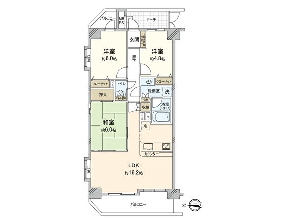 日神パレステージ辻堂 間取図(平面図) 間取図(平面図)