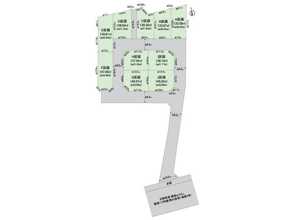 八王子市長沼町 土地 I号区 全体区画図 八王子市長沼町 土地 I号区 全体区画図