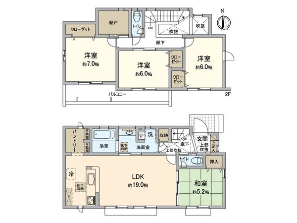 八王子市石川町 新築戸建4号棟 間取図(平面図) 八王子市石川町 新築戸建4号棟 間取図(平面図)