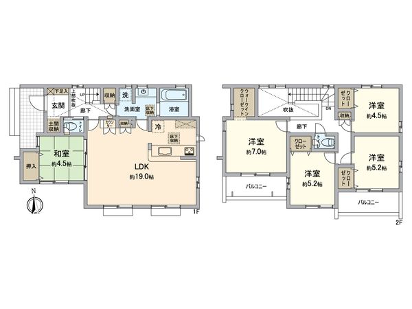 八王子市石川町 新築戸建6号棟 間取図(平面図) 八王子市石川町 新築戸建6号棟 間取図(平面図)