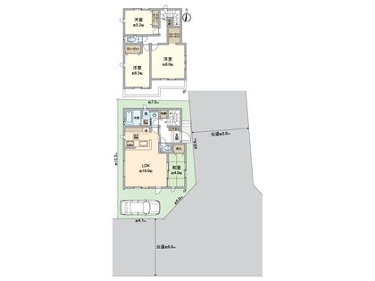 八王子市元本郷町1丁目 新築戸建 1号棟 間取図(平面図)