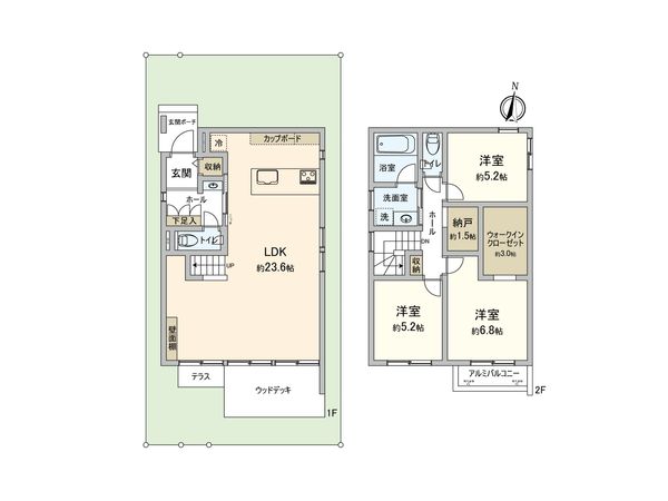 杉並区善福寺2丁目 中古戸建 間取図(平面図) 杉並区善福寺2丁目 中古戸建 間取図(平面図)