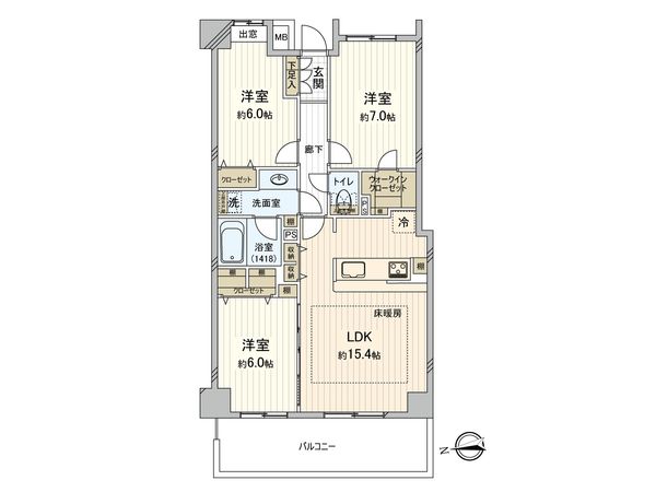 ガーデンホーム西国分寺 間取図(平面図) ガーデンホーム西国分寺 間取図(平面図)