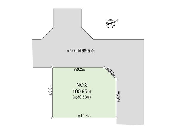 稲城市押立 土地3区画 区画図 稲城市押立 土地3区画 区画図