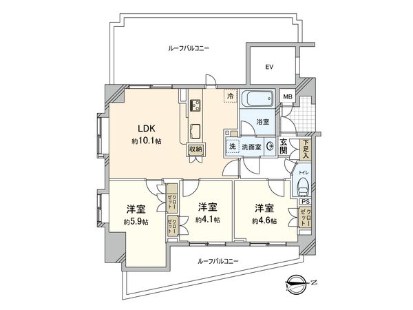 マイキャッスル府中いちょう通り イースト 間取図(平面図) マイキャッスル府中いちょう通り イースト 間取図(平面図)
