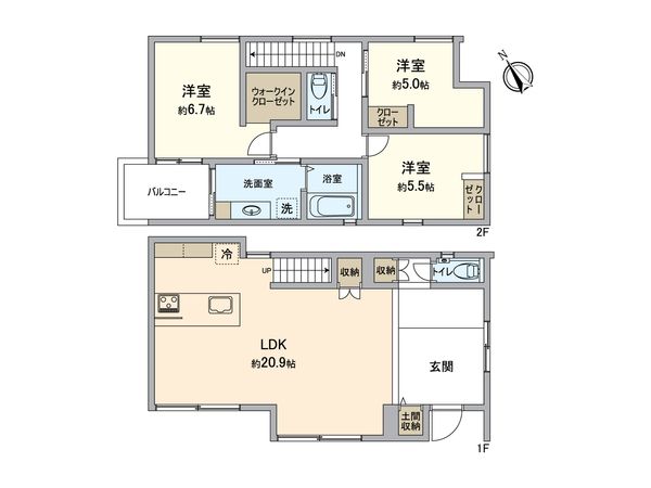 学が丘4丁目 5号地 間取図(平面図) 学が丘4丁目 5号地 間取図(平面図)