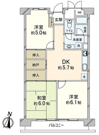 岡本パークマンション 間取図(平面図)