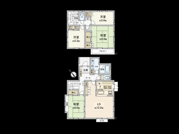 五井西2丁目 戸建 間取図(平面図) 五井西2丁目 戸建 間取図(平面図)
