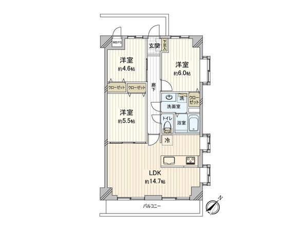 モナークプラザ西浦和秋ヶ瀬公園 間取図(平面図)
