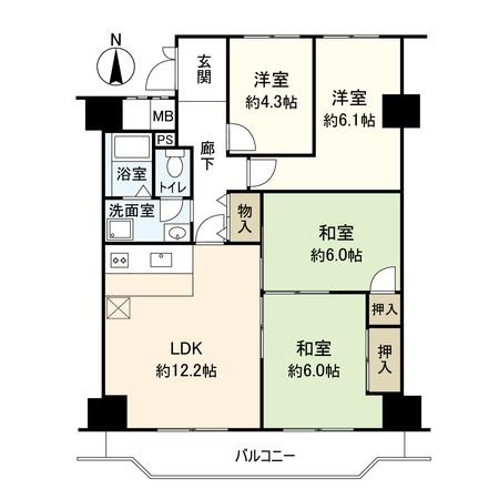 グリーンコーポ門真 間取図(平面図) グリーンコーポ門真 間取図(平面図)