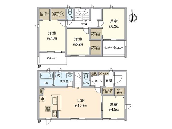 小牧市大字横内 2号棟 間取図(平面図)