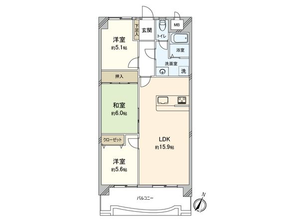 パレス第2みゆき 間取図(平面図)