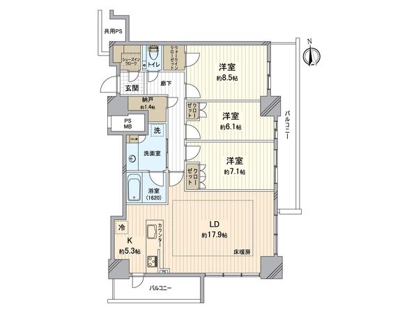 ライオンズ岐阜プレミストタワー35 間取図(平面図) ライオンズ岐阜プレミストタワー35 間取図(平面図)