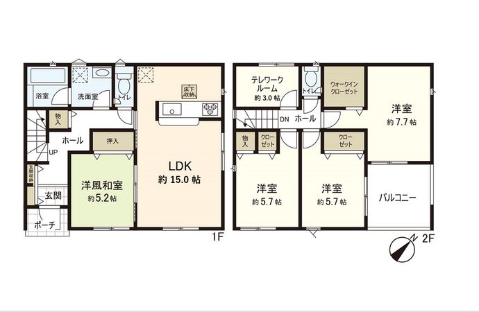 多賀城市桜木2丁目 新築戸建 5号棟 間取図(平面図) 多賀城市桜木2丁目 新築戸建 5号棟 間取図(平面図)