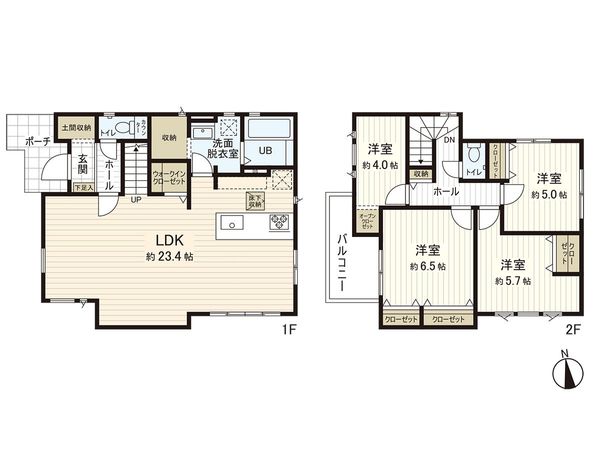 新築戸建 多賀城市栄1丁目 間取図(平面図) 新築戸建 多賀城市栄1丁目 間取図(平面図)