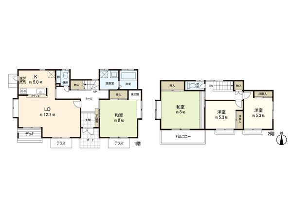 折立3丁目 戸建 間取図(平面図) 折立3丁目 戸建 間取図(平面図)