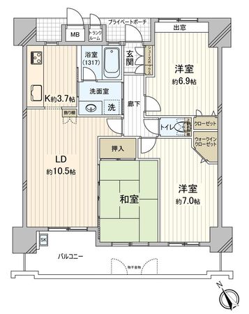 ディーレスティア庚午 間取図(平面図)