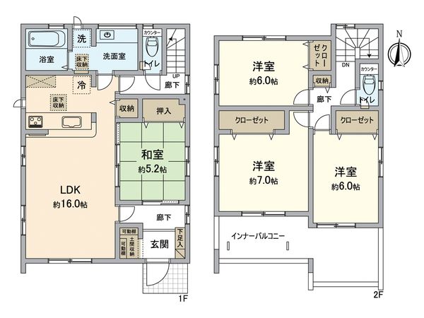 四御神新築1号棟 間取図(平面図)