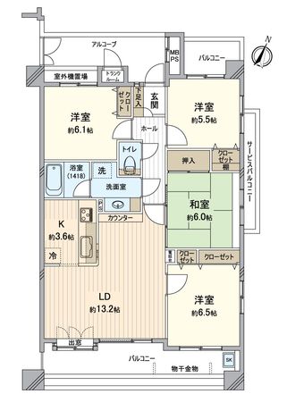 ロイヤルマンション大久伝東 間取図(平面図)