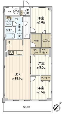 エスポア東山 B棟 間取図(平面図) 間取図(平面図)
