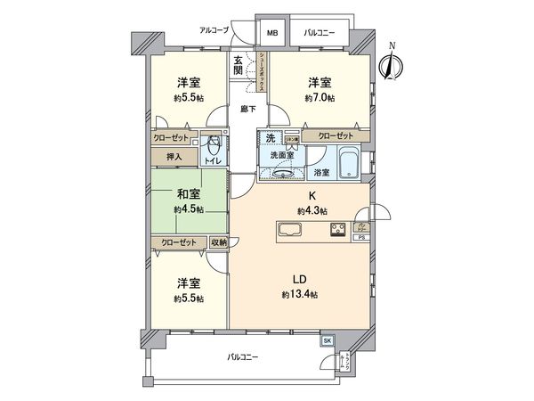 フレスト野並 間取図(平面図) フレスト野並 間取図(平面図)