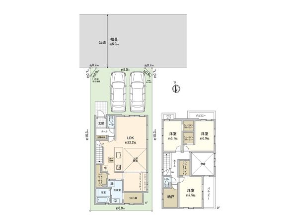 熱田区幡野町 新築戸建 間取図(平面図) 熱田区幡野町 新築戸建 間取図(平面図)