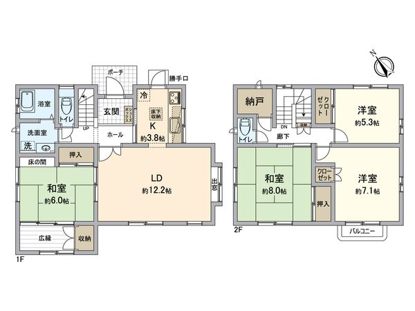 古賀市舞の里3丁目戸建 間取図(平面図) 古賀市舞の里3丁目戸建 間取図(平面図)