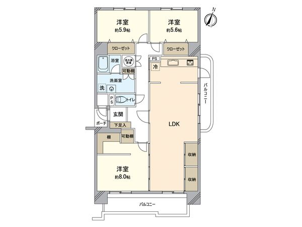 ふよう香椎浜ハイツ B壱号棟 間取図(平面図) 間取図(平面図)