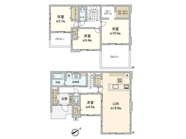 荻浦2丁目 新築戸建 間取図(平面図) 荻浦2丁目 新築戸建 間取図(平面図)
