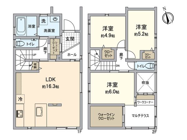 南区長住6丁目新築戸建 間取図(平面図) 南区長住6丁目新築戸建 間取図(平面図)